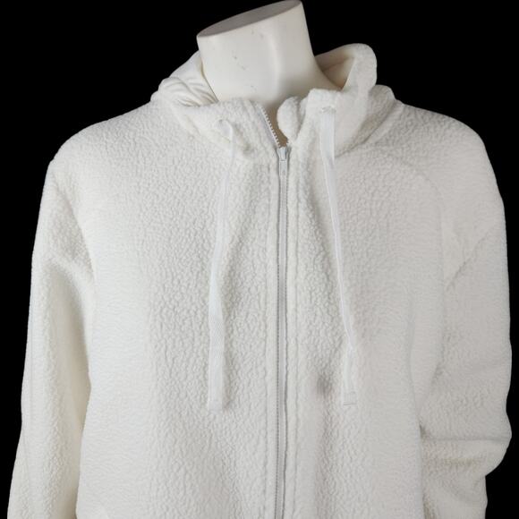 Muk Luk Teddy Bear Sherpa Lounger with Hood White Large NWT - Picture 9 of 15